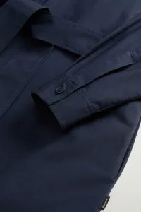 Šaty Woolrich Belted Shirt Dress Melton Blue
