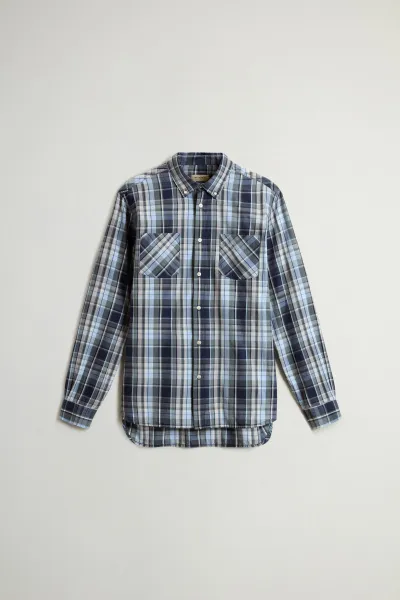Košeľa Woolrich Madras Shirt Blue Check