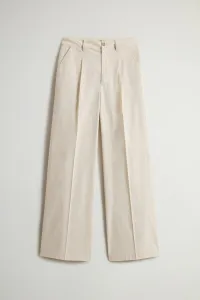 Nohavice Woolrich Wide Leg Chino Trouser Light Oak