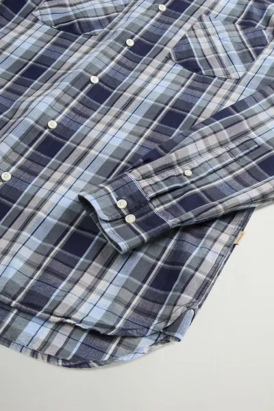 Košeľa Woolrich Madras Shirt Blue Check
