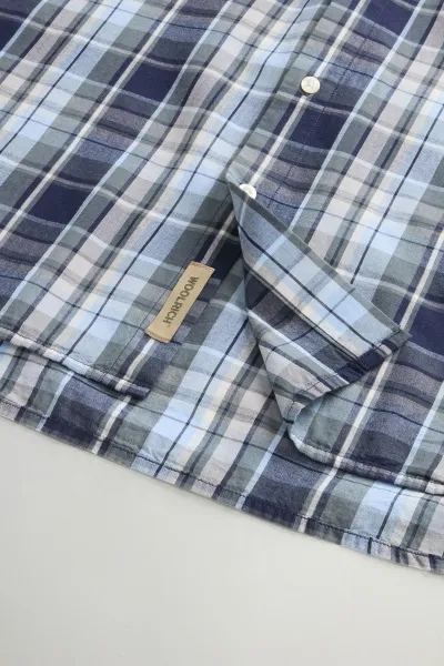 Košeľa Woolrich Madras Shirt Blue Check