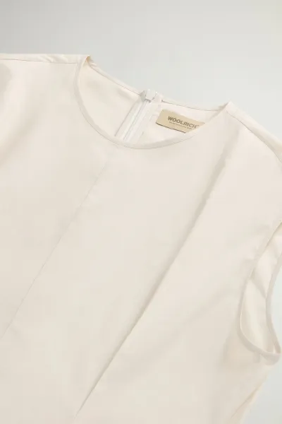 Šaty Woolrich Poplin Belted Dress Light Oak