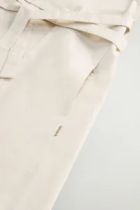 Šaty Woolrich Poplin Belted Dress Light Oak