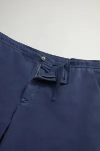 Nohavice Woolrich Linen Blend Pants Dream Blue