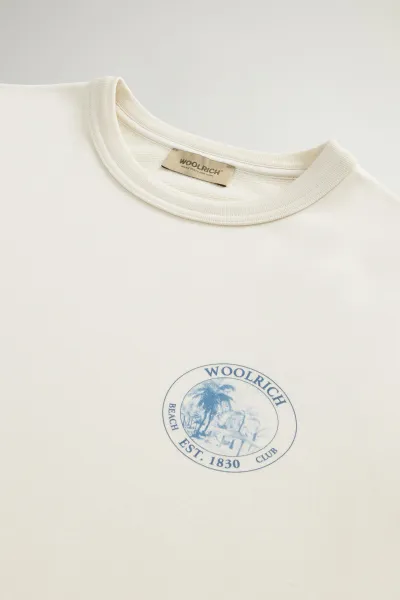 Mikina Woolrich Graphic Crewneck Jet Stream