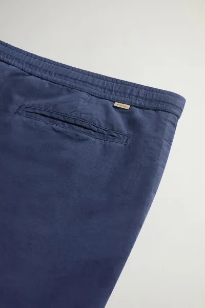 Nohavice Woolrich Linen Blend Pants Dream Blue