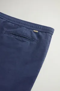 Nohavice Woolrich Linen Blend Pants Dream Blue