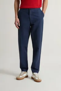 Nohavice Woolrich Linen Blend Pants Dream Blue