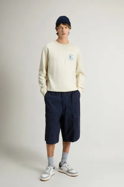 Mikina Woolrich Graphic Crewneck Jet Stream