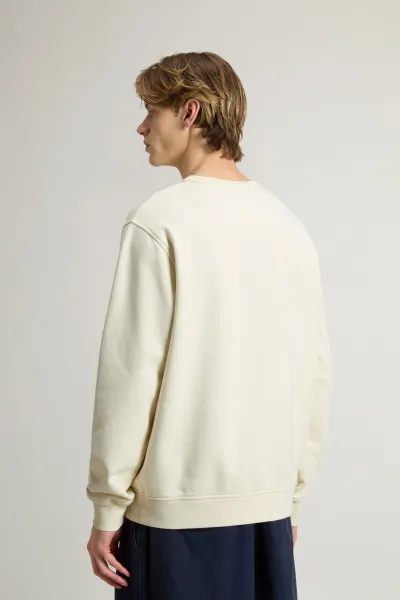 Mikina Woolrich Graphic Crewneck Jet Stream