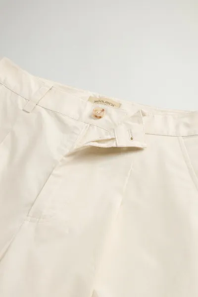 Nohavice Woolrich Wide Leg Chino Trouser Light Oak