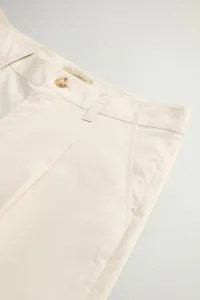 Nohavice Woolrich Wide Leg Chino Trouser Light Oak