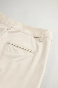 Nohavice Woolrich Wide Leg Chino Trouser Light Oak