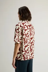 Košeľa Woolrich Printed Fluid Shirt Red Leaf