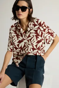 Košeľa Woolrich Printed Fluid Shirt Red Leaf