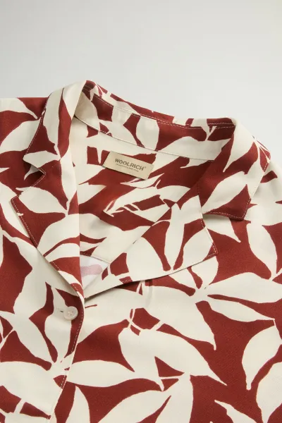 Košeľa Woolrich Printed Fluid Shirt Red Leaf