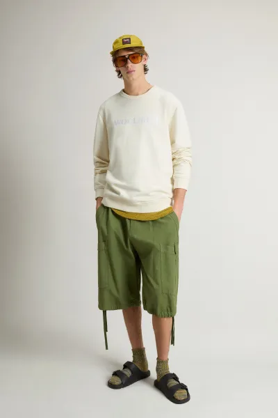Mikina Woolrich Light Fleece Crewneck Jet Stream