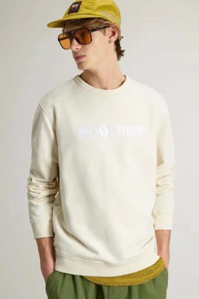 Mikina Woolrich Light Fleece Crewneck Jet Stream
