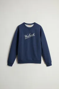 Mikina Woolrich Mouline Crewneck Melton Blue