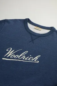 Mikina Woolrich Mouline Crewneck Melton Blue
