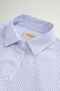 Košeľa Woolrich Seersucker Cotton Shirt Blue Stripe