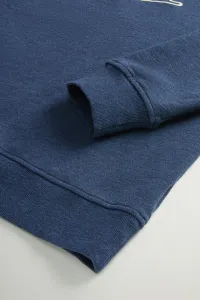 Mikina Woolrich Mouline Crewneck Melton Blue