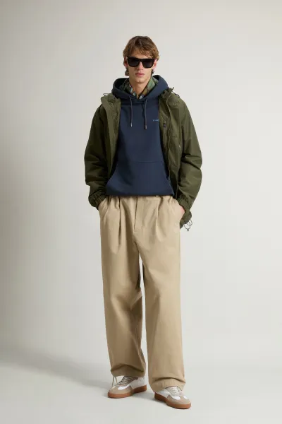 Mikina Woolrich Graphic Hoodie Melton Blue