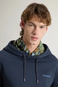 Mikina Woolrich Graphic Hoodie Melton Blue