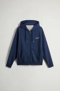 Mikina Woolrich Mouline Full-Zip Hoodie Melton Blue