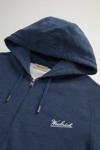 Mikina Woolrich Mouline Full-Zip Hoodie Melton Blue