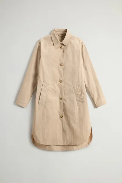 Kabát Woolrich Cotton Blend Coat White Pepper