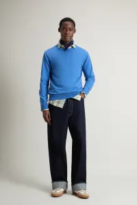 Sveter Woolrich Logo Cotton Crewneck Aviation