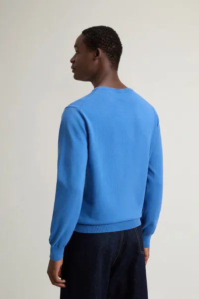 Sveter Woolrich Logo Cotton Crewneck Aviation