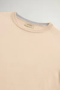 Sveter Woolrich Logo Cotton Crewneck White Pepper
