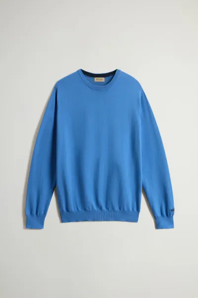 Sveter Woolrich Logo Cotton Crewneck Aviation