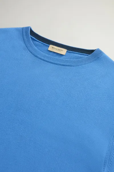 Sveter Woolrich Logo Cotton Crewneck Aviation