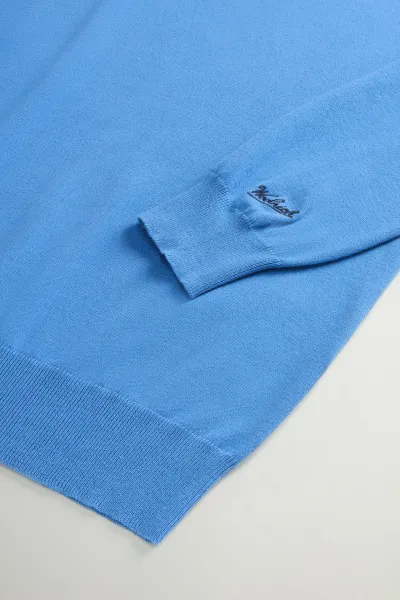 Sveter Woolrich Logo Cotton Crewneck Aviation