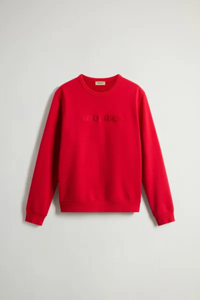 Mikina Woolrich Light Fleece Crewneck Barbados Cherry