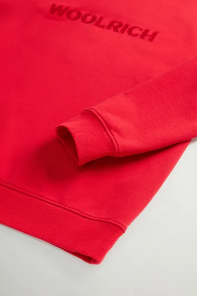 Mikina Woolrich Light Fleece Crewneck Barbados Cherry