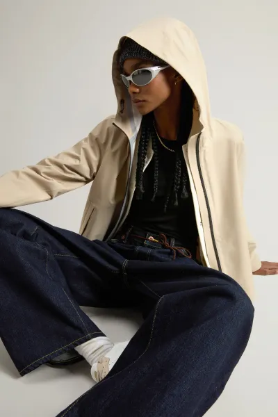 Bunda Woolrich Light Stretch Jacket White Pepper