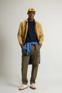 Sveter Woolrich Logo Cotton Crewneck Melton Blue