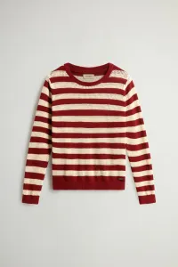 Sveter Woolrich Boxy Crewneck Madder Brown Stripe