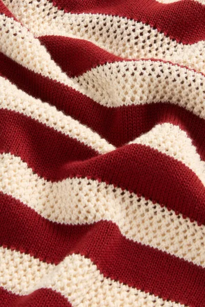 Sveter Woolrich Boxy Crewneck Madder Brown Stripe