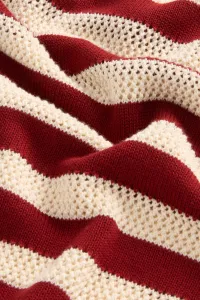 Sveter Woolrich Boxy Crewneck Madder Brown Stripe
