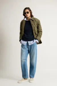 Sveter Woolrich Boxy Crewneck Melton Blue