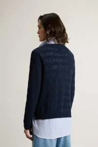 Sveter Woolrich Boxy Crewneck Melton Blue