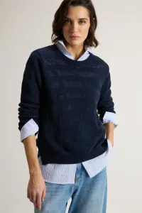 Sveter Woolrich Boxy Crewneck Melton Blue