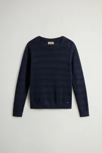 Sveter Woolrich Boxy Crewneck Melton Blue
