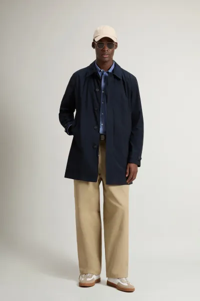 Kabát Woolrich City Carcoat Melton Blue