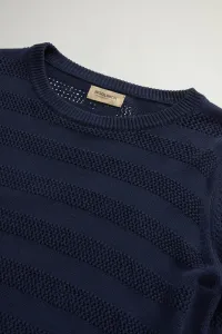Sveter Woolrich Boxy Crewneck Melton Blue